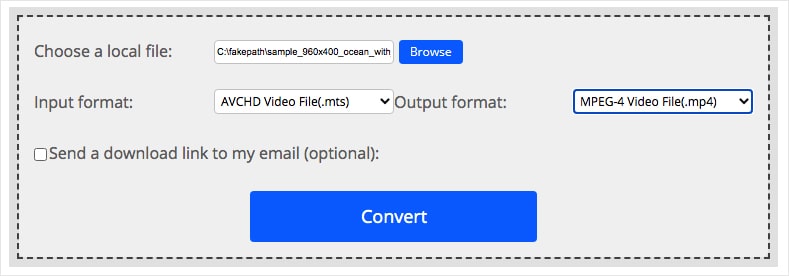 upload mts file mac convertfiles.com