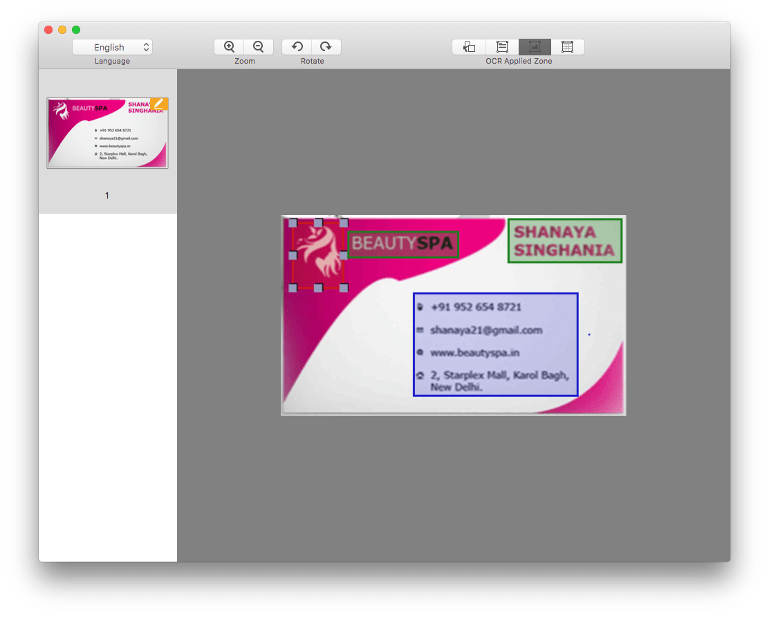 business card ocr software mac