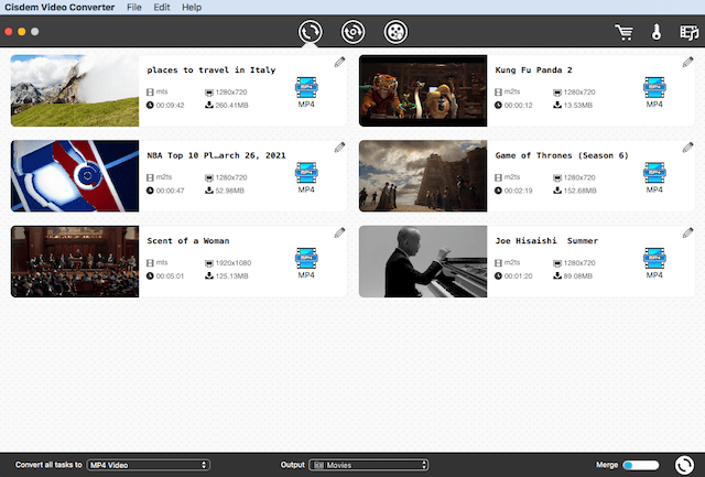 convert AVCHD to MP4 with Cisdem Video Converter step 3