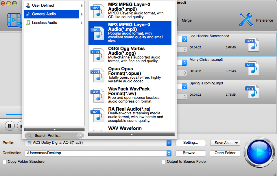 bigasoft audio converter step 3