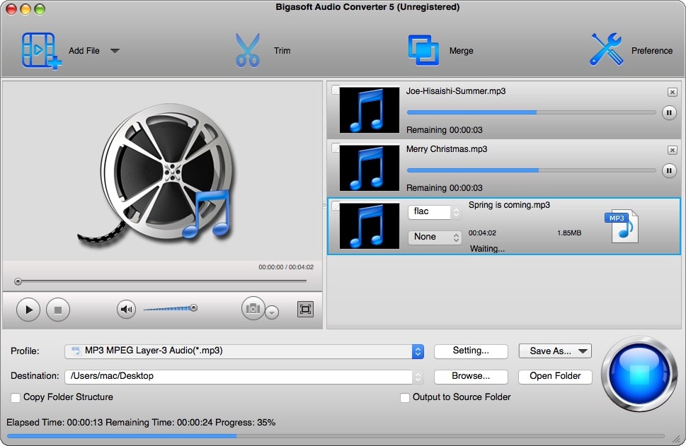 bigasoft audio converter step 4