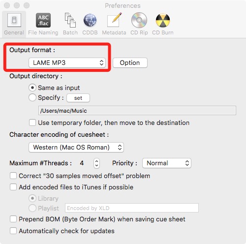 choose a format x lossless decoder 