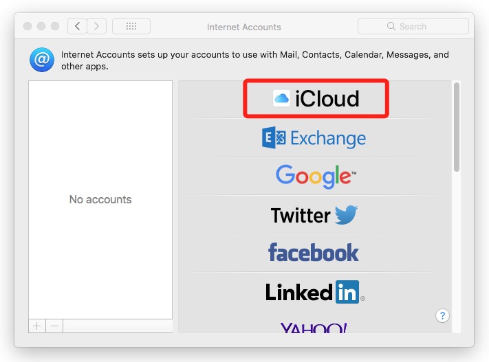 add icloud account