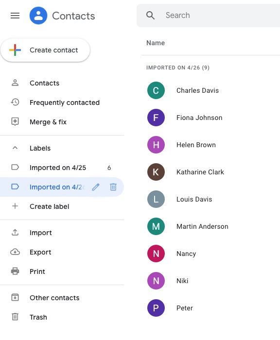 check gmail contacts