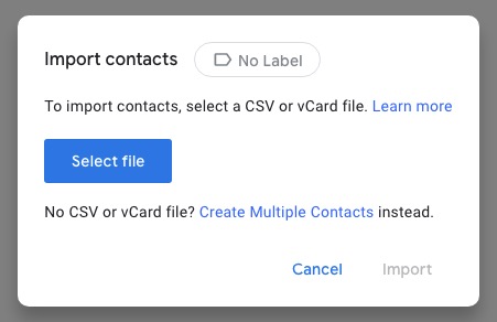 import vcard to google