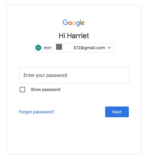 log in google account