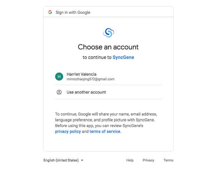 sign in with google account