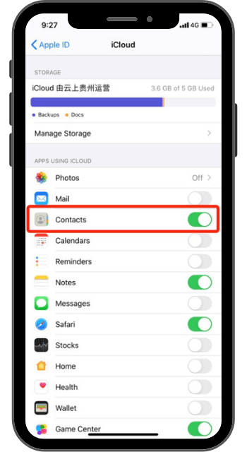 sync contacts with icloud