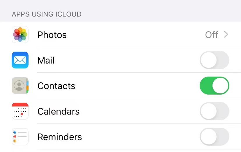 sync contacts with icloud