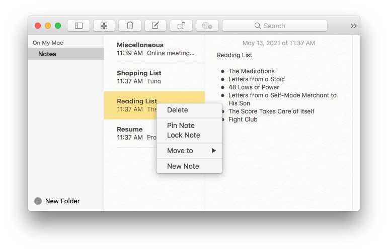 pin a note in mac notes app pin a note in mac notes app