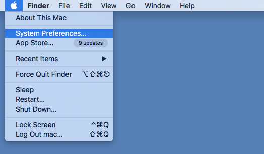 go to preferences