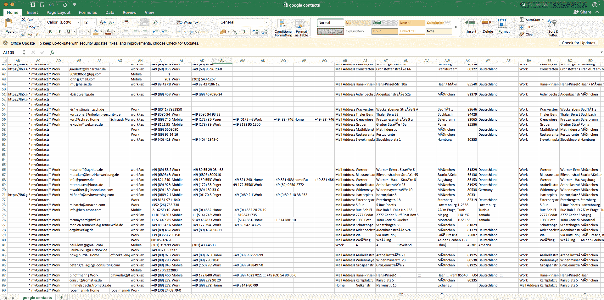 a messy csv file