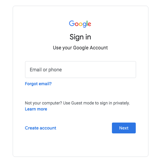 sign in to google