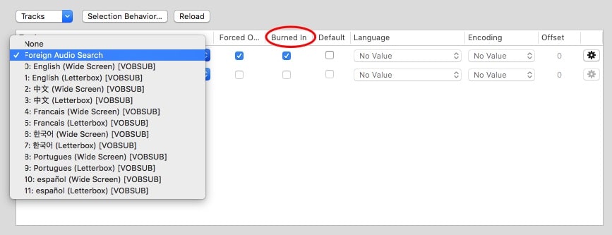 handbrake subtitles not working - try burned in