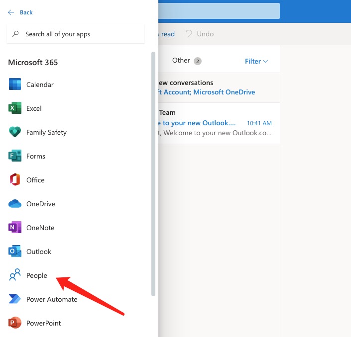 export from outlook.com step 4