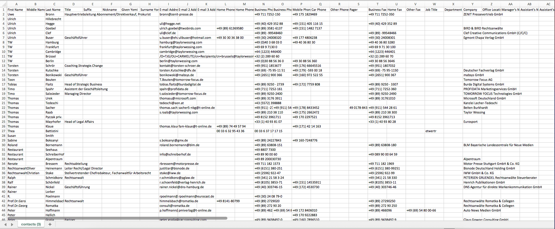 export to csv manually