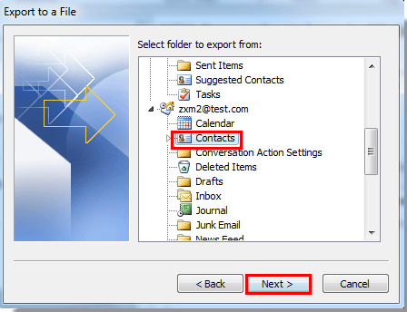 outlook 2010 export contacts to csv step 7
