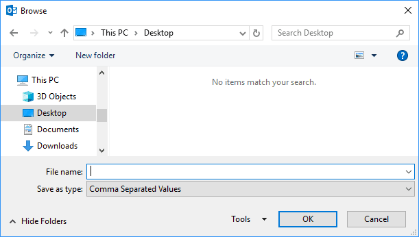 outlook newer version export contacts to csv step 6