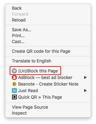 choose Block this Page