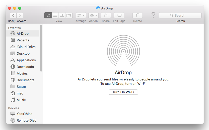 enable airdrop on mac