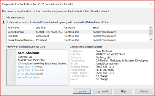 delete duplicate outlook contacts manually 19