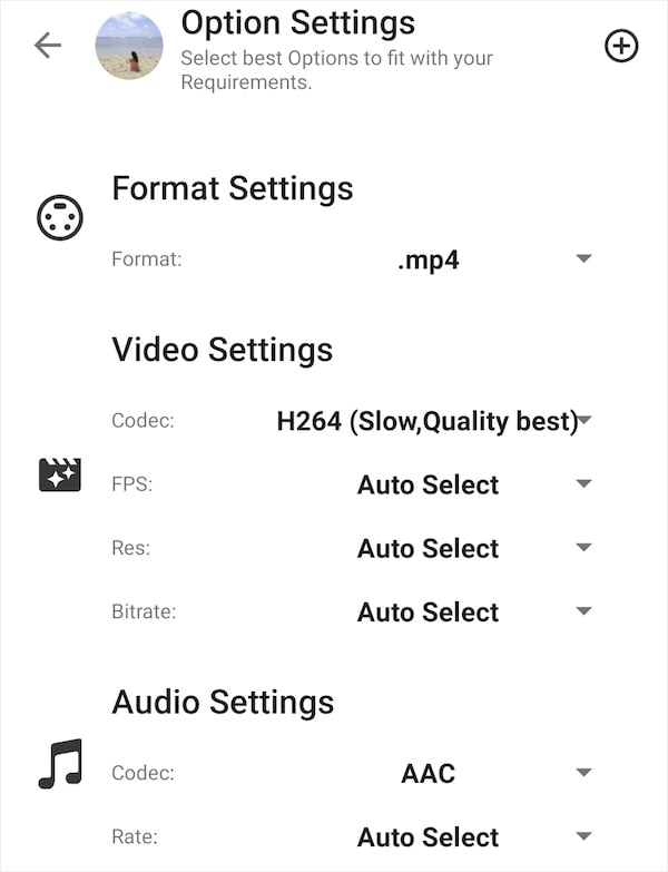 choose mp4 android