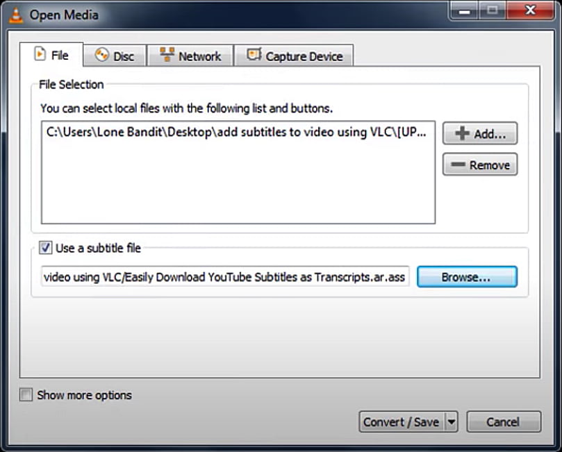 upload media files vlc