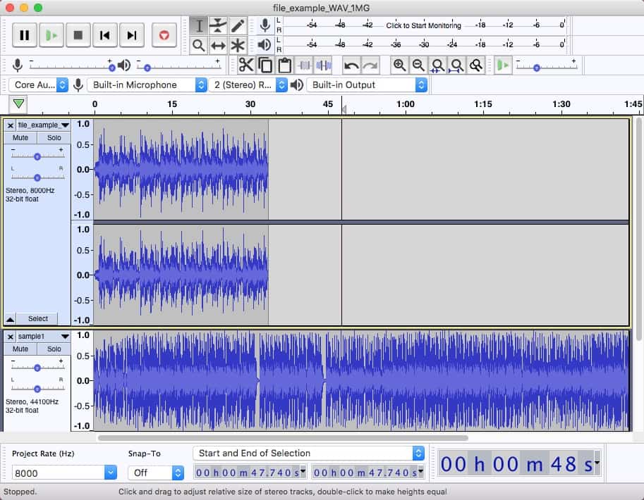 add wav audacity