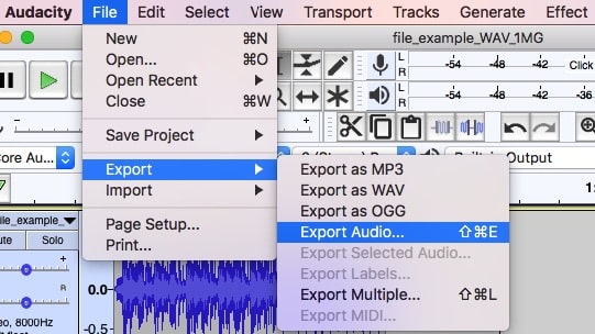 export audio