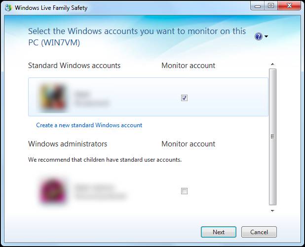 imposta come account monitor