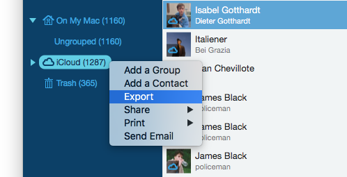 export iphone contacts to excel