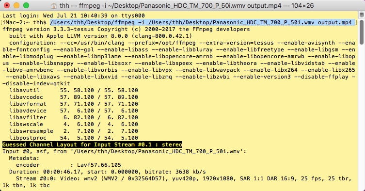 keeping the bitrate the same for ffmpeg commands audio