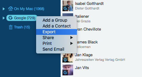 export gmail contacts