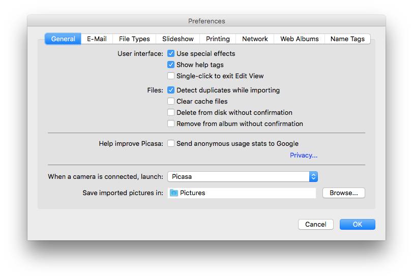 the Detect duplicates while importing option shown under the General tab