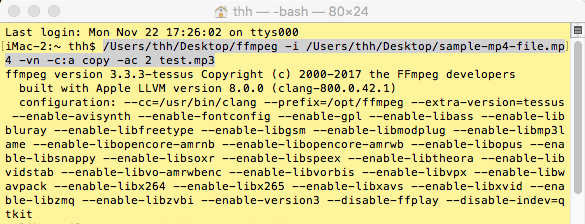 copier l'audio de mp4 vers mp3 ffmpeg