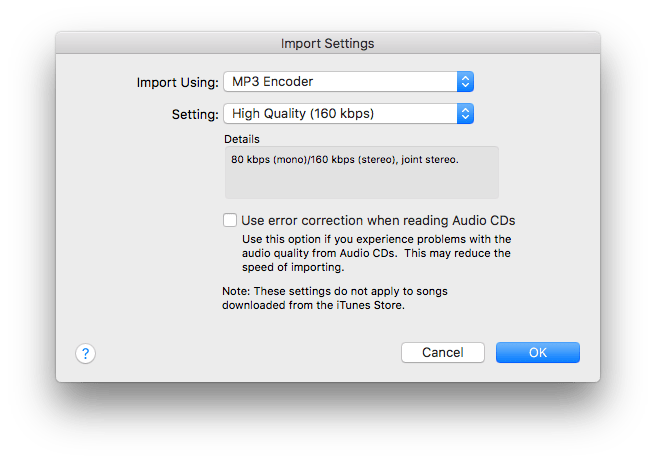 mp4 to mp3 on mac itunes setting