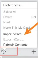 import vcard to iCloud