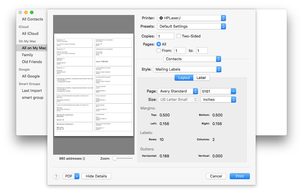 print mailing labels