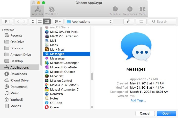 password protect iMessage on Mac