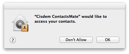 allow ContactsMate to access your Mac contacts