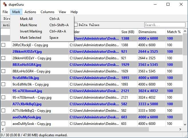 problems with dupeguru program