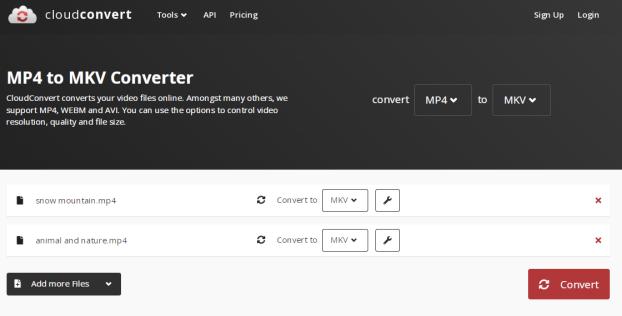 convert mp4 to mkv with cloudconvert