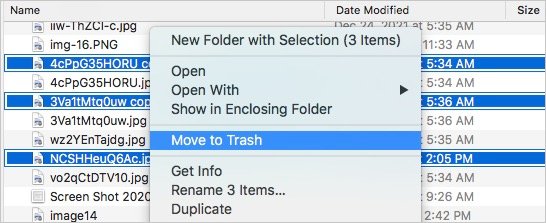 choose Move to Trash to remove selected duplicates