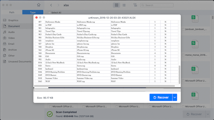 recover excel mac cisdem
