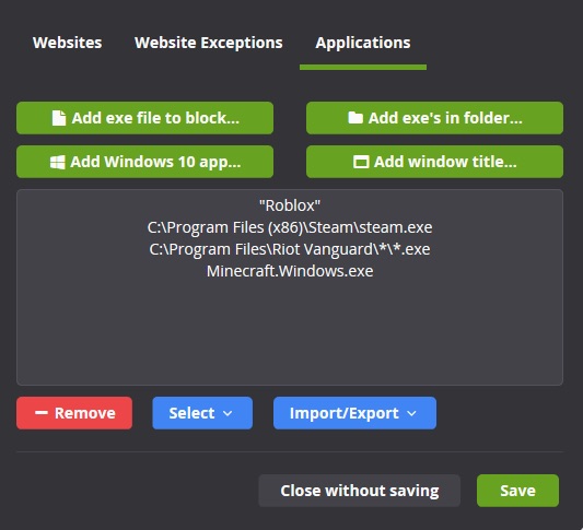 lock applications