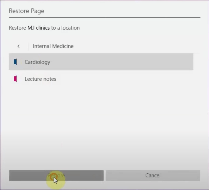 restore deleted onenote page restore deleted onenote page