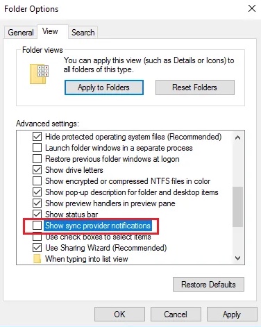 show sync provider notifications