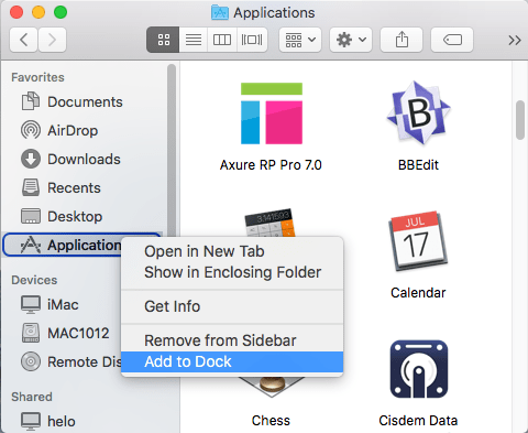 add app folder dock