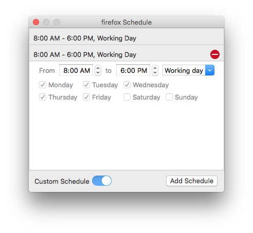 Schedule feature