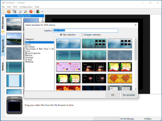 DVDStyler interface